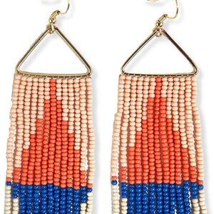 INK+ALLOY Beaded Boho Long Seed Bead Fringe Earrings for Women